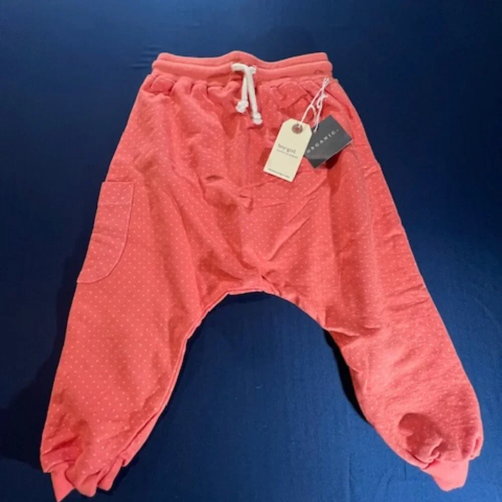 NWT BOY+GIRL vibrant orange harem pants subtle polka dots toddler 4‎